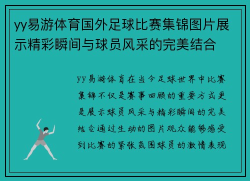 yy易游体育国外足球比赛集锦图片展示精彩瞬间与球员风采的完美结合